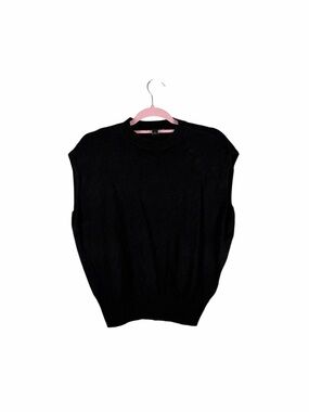 Ann Taylor Black Sleeveless Knit Sweater Top Size Large